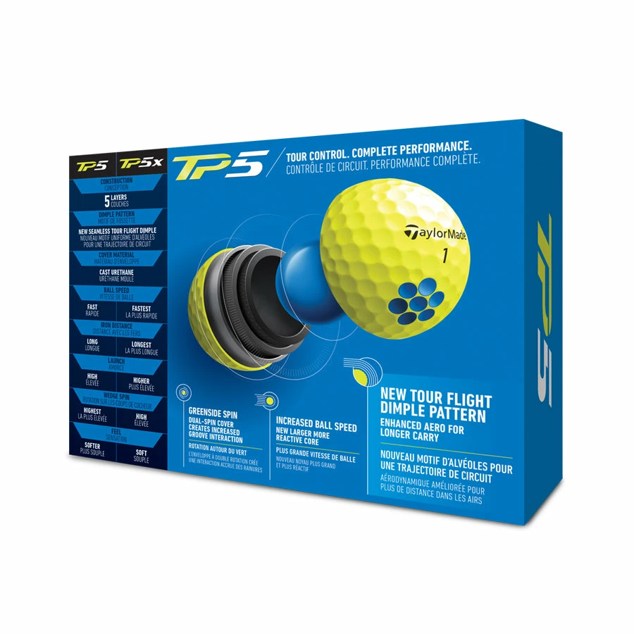 Taylormade TP5 Yellow Golf Balls 1 Dozen 5 Taylormade TP5 Yellow Golf Balls 1 Dozen - Image 3