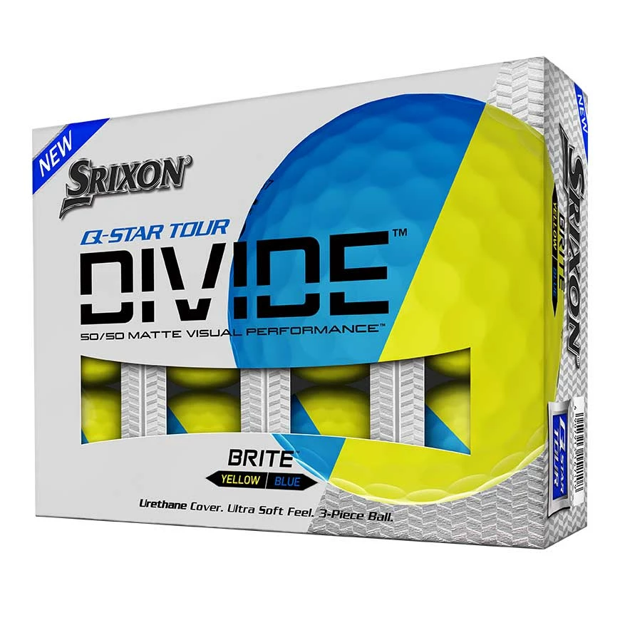 Srixon Q Star Tour Divide Golf Balls 1 Dozen - Brite Blue/Yellow 3 Srixon Q Star Tour Divide Golf Balls 1 Dozen - Brite Blue/Yellow